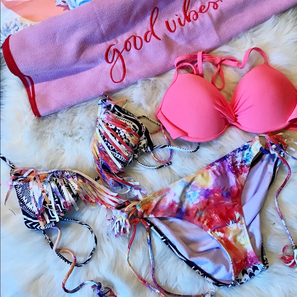 Raisins Tribal Print Fringe Bikini